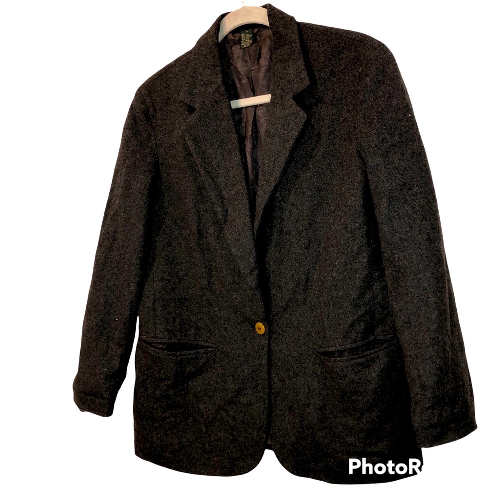 J. Crew charcoal gray super soft cashmere vintage blazer jacket oversized 4